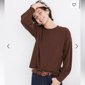 Madewell brushed knit puff sleeved top
